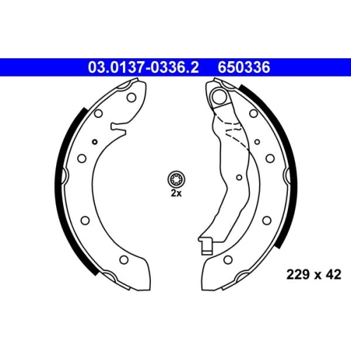 Bremsbackensatz ATE 03.0137-0336.2 f&uuml;r RENAULT, Hinterachse