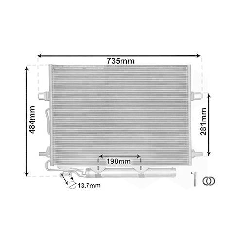 Kondensator, Klimaanlage VAN WEZEL 30005307 f&uuml;r MERCEDES-BENZ