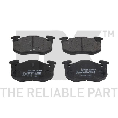 Bremsbelagsatz, Scheibenbremse NK 223728 f&uuml;r CITRO&Euml;N PEUGEOT RENAULT