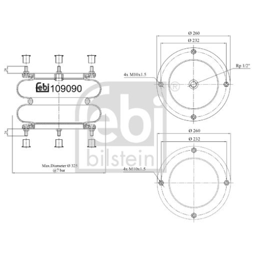 Febi Bilstein 109090 Luftfederbalg, 1 St&uuml;ck