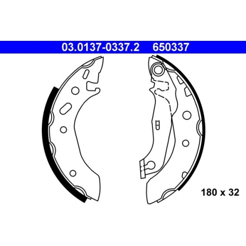 Bremsbackensatz ATE 03.0137-0337.2 f&uuml;r FORD MAZDA, Hinterachse