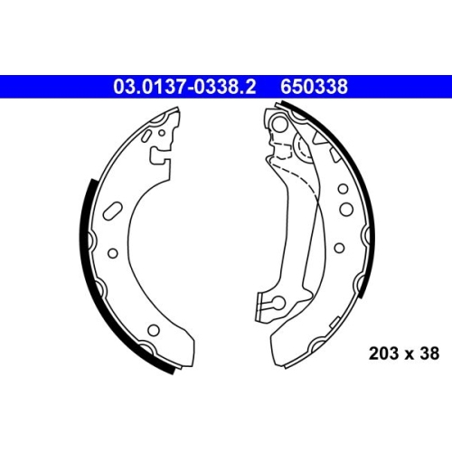 Bremsbackensatz ATE 03.0137-0338.2 f&uuml;r FORD, Hinterachse