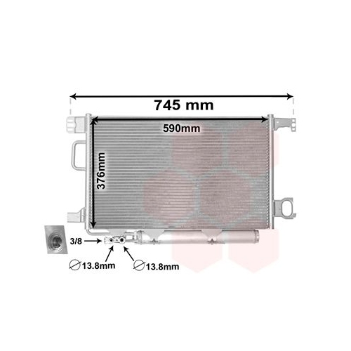 Kondensator, Klimaanlage VAN WEZEL 30005435 f&uuml;r MERCEDES-BENZ