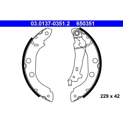 Bremsbackensatz ATE 03.0137-0351.2 f&uuml;r NISSAN RENAULT, Hinterachse