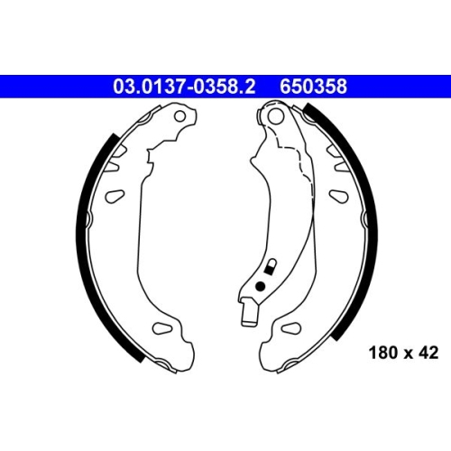 Bremsbackensatz ATE 03.0137-0358.2 f&uuml;r RENAULT DACIA, Hinterachse