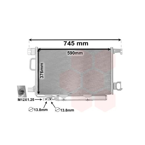 Kondensator, Klimaanlage VAN WEZEL 30015360 f&uuml;r MERCEDES-BENZ