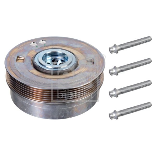 Febi Bilstein 173069 Riemenscheibe (entkoppelt) f&uuml;r Kurbelwelle, mit Schrauben, 1 St&uuml;ck