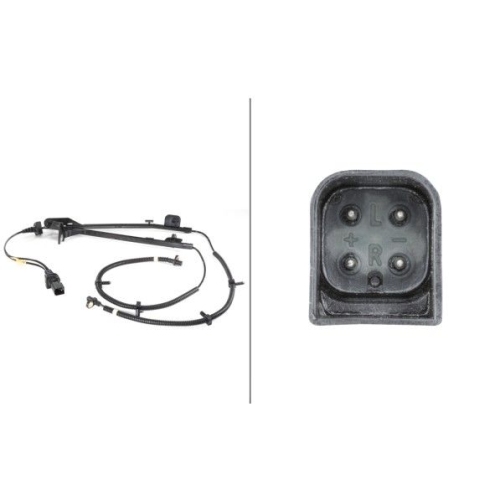 Sensor, Raddrehzahl HELLA 6PU 010 039-121 f&uuml;r FORD MAZDA, Hinterachse, links
