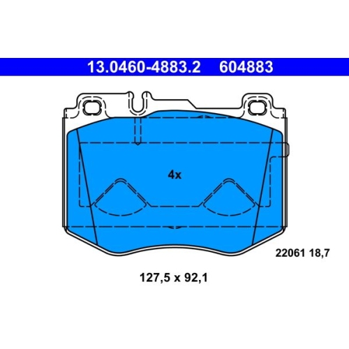 Bremsbelagsatz, Scheibenbremse ATE 13.0460-4883.2 f&uuml;r MERCEDES-BENZ, Vorderachse