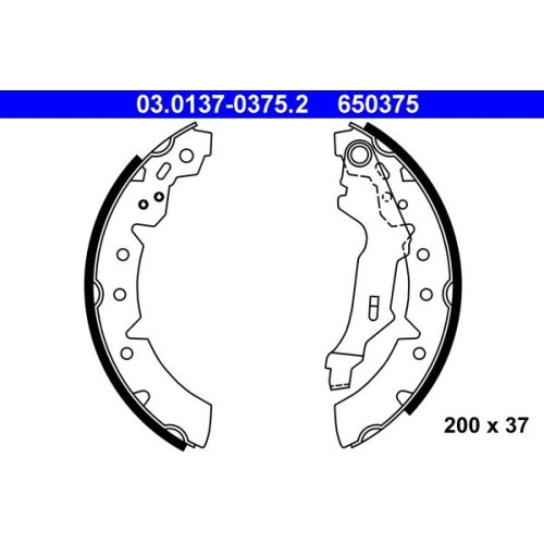 Bremsbackensatz ATE 03.0137-0375.2 f&uuml;r TOYOTA, Hinterachse