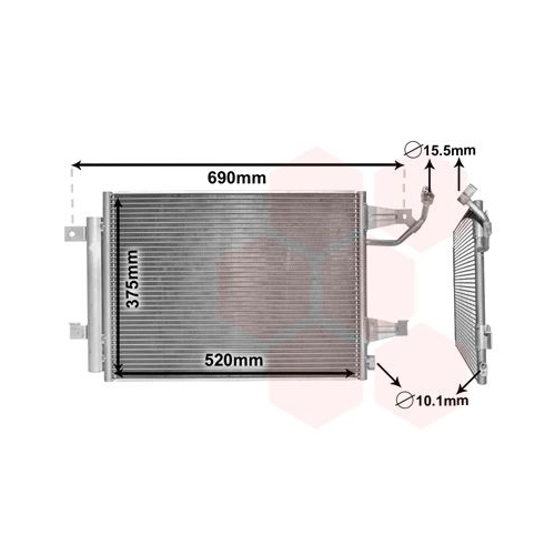 Kondensator, Klimaanlage VAN WEZEL 32005177 f&uuml;r MITSUBISHI
