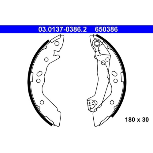 Bremsbackensatz ATE 03.0137-0386.2 f&uuml;r HYUNDAI, Hinterachse