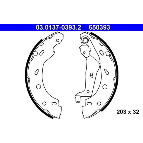 Bremsbackensatz ATE 03.0137-0393.2 f&uuml;r SMART, Hinterachse