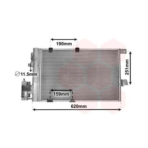 Kondensator, Klimaanlage VAN WEZEL 37005251 f&uuml;r OPEL