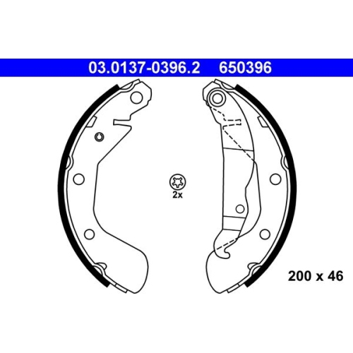 Bremsbackensatz ATE 03.0137-0396.2 f&uuml;r OPEL, Hinterachse