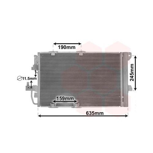 Kondensator, Klimaanlage VAN WEZEL 37005326 f&uuml;r OPEL, innen, rechts