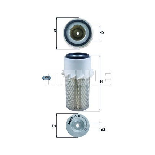 Luftfilter KNECHT LX 13 f&uuml;r FIAT GMC IVECO SAME JOHN DEERE CLARK GUTBROD GALION