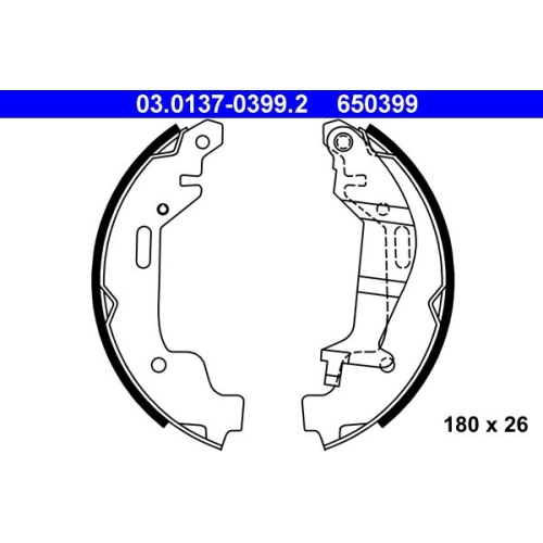 Bremsbackensatz ATE 03.0137-0399.2 f&uuml;r OPEL, Hinterachse