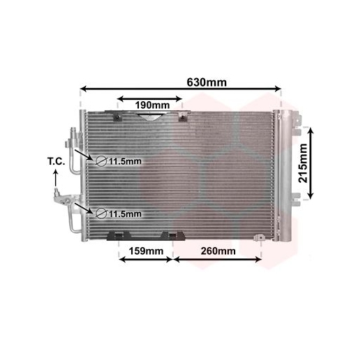 Kondensator, Klimaanlage VAN WEZEL 37005367 f&uuml;r OPEL
