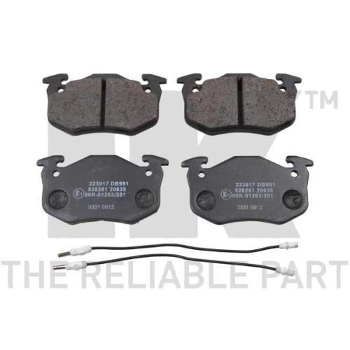 Bremsbelagsatz, Scheibenbremse NK 223917 f&uuml;r RENAULT, Vorderachse