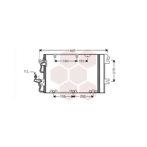 Kondensator, Klimaanlage VAN WEZEL 37005384 f&uuml;r OPEL