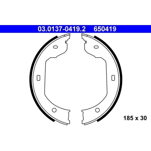 Bremsbackensatz, Feststellbremse ATE 03.0137-0419.2 f&uuml;r BMW VAG, Hinterachse