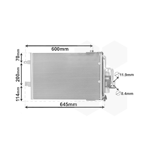 Kondensator, Klimaanlage VAN WEZEL 37005385 f&uuml;r OPEL