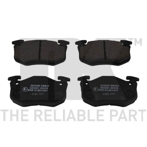 Bremsbelagsatz, Scheibenbremse NK 223924 f&uuml;r RENAULT, Vorderachse