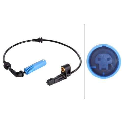 Sensor, Raddrehzahl HELLA 6PU 012 039-691 f&uuml;r BMW, Vorderachse, links