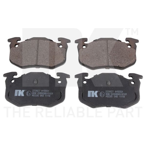 Bremsbelagsatz, Scheibenbremse NK 223927 f&uuml;r PEUGEOT RENAULT, Hinterachse