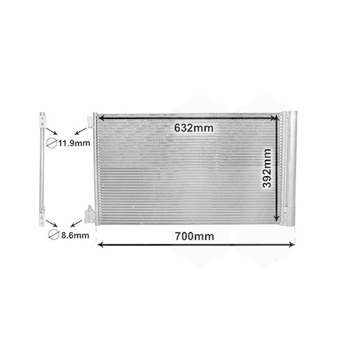 Kondensator, Klimaanlage VAN WEZEL 37005478 f&uuml;r OPEL
