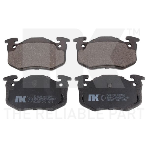 Bremsbelagsatz, Scheibenbremse NK 223928 f&uuml;r RENAULT, Hinterachse, Vorderachse