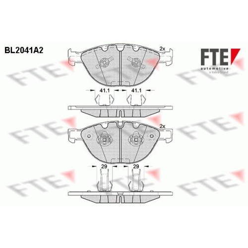 Bremsbelagsatz, Scheibenbremse FTE BL2041A2 f&uuml;r BMW ROLLS-ROYCE, Vorderachse