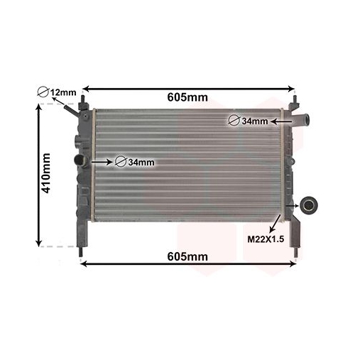 K&uuml;hler, Motork&uuml;hlung VAN WEZEL 37002023 f&uuml;r OPEL, rechts