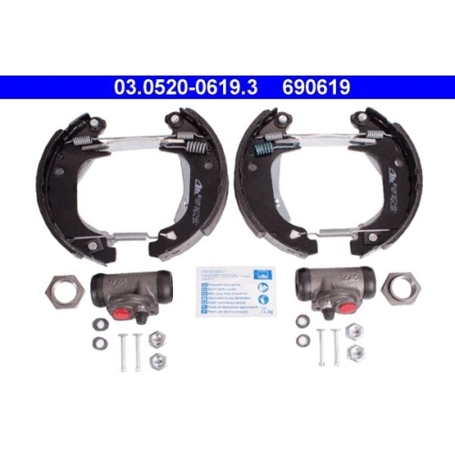 Bremsbackensatz ATE 03.0520-0619.3 Original ATE TopKit f&uuml;r PEUGEOT, Hinterachse