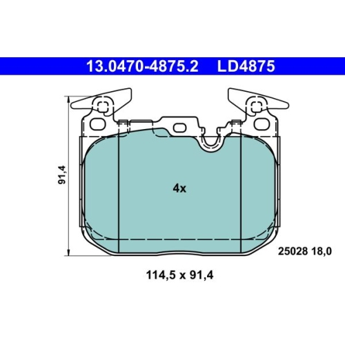 Bremsbelagsatz, Scheibenbremse ATE 13.0470-4875.2 ATE Ceramic f&uuml;r BMW