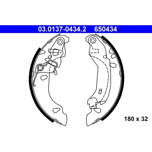 Bremsbackensatz ATE 03.0137-0434.2 f&uuml;r FIAT, Hinterachse