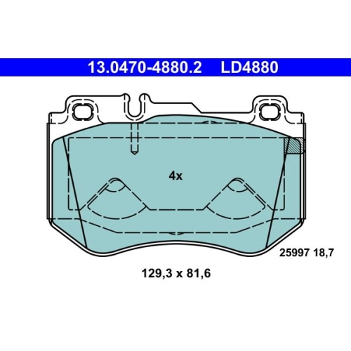Bremsbelagsatz, Scheibenbremse ATE 13.0470-4880.2 ATE Ceramic f&uuml;r MERCEDES-BENZ