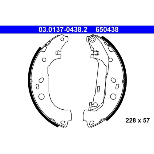 Bremsbackensatz ATE 03.0137-0438.2 f&uuml;r FORD, Hinterachse