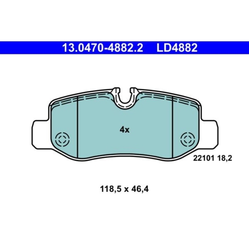 Bremsbelagsatz, Scheibenbremse ATE 13.0470-4882.2 ATE Ceramic f&uuml;r MERCEDES-BENZ