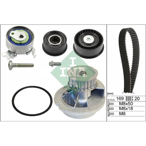 Wasserpumpe + Zahnriemensatz INA 530 0078 31 f&uuml;r OPEL VAUXHALL