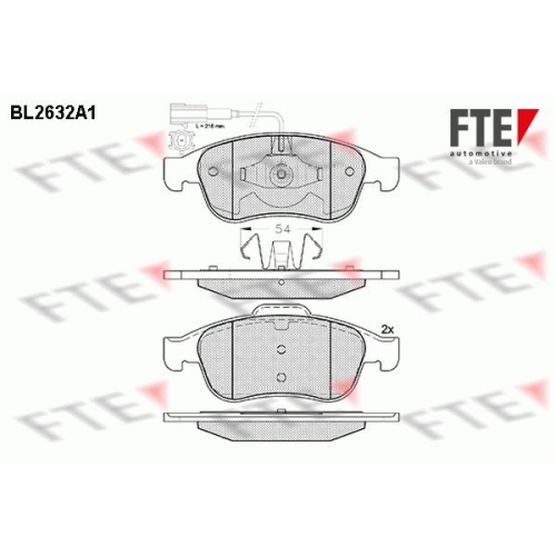 Bremsbelagsatz, Scheibenbremse FTE BL2632A1 f&uuml;r ALFA ROMEO FIAT, Vorderachse