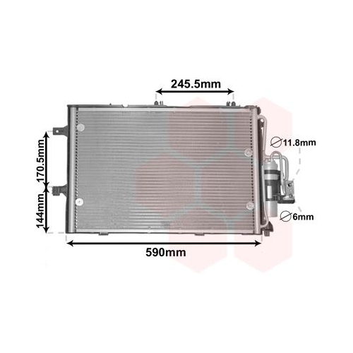Kondensator, Klimaanlage VAN WEZEL 37015307 f&uuml;r OPEL