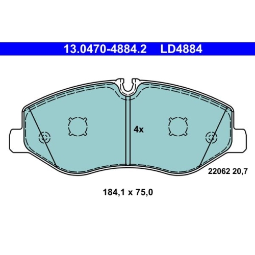 Bremsbelagsatz, Scheibenbremse ATE 13.0470-4884.2 ATE Ceramic f&uuml;r MERCEDES-BENZ