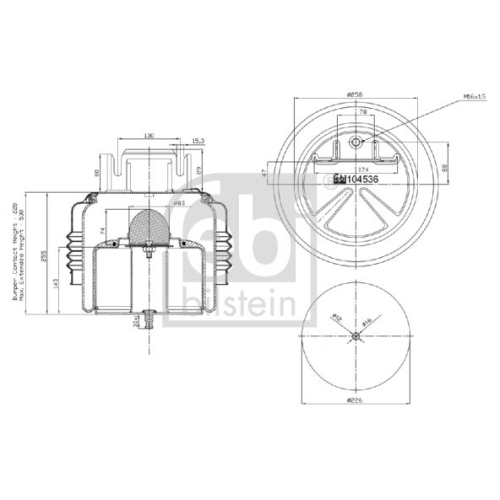 Febi Bilstein 104536 Luftfederbalg mit Isolierhaube , 1 St&uuml;ck