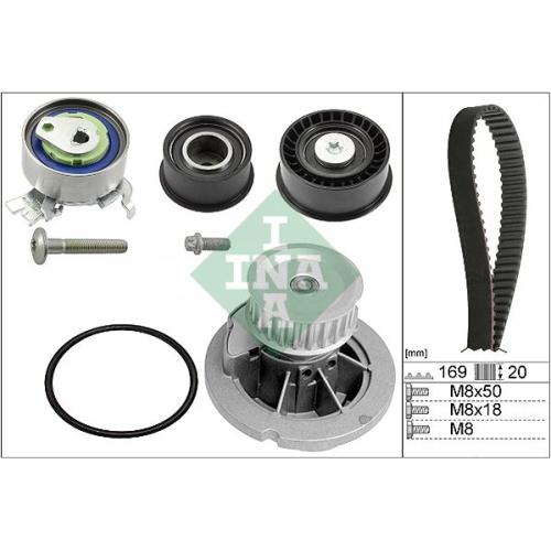Wasserpumpe + Zahnriemensatz INA 530 0078 32 f&uuml;r OPEL VAUXHALL