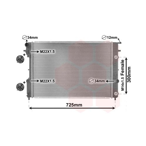K&uuml;hler, Motork&uuml;hlung VAN WEZEL 37002202 *** IR PLUS *** f&uuml;r OPEL