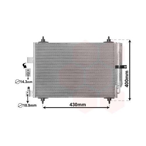Kondensator, Klimaanlage VAN WEZEL 40005286 f&uuml;r PEUGEOT CITRO&Euml;N/PEUGEOT
