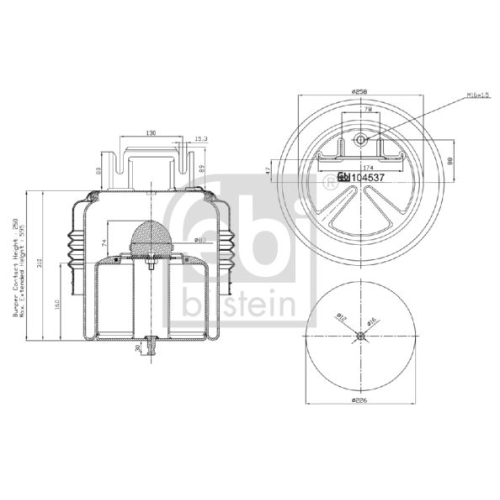 Febi Bilstein 104537 Luftfederbalg mit Isolierhaube , 1 St&uuml;ck