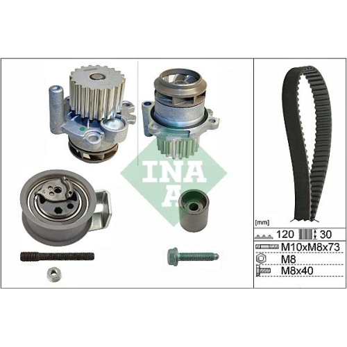 Wasserpumpe + Zahnriemensatz INA 530 0091 30 f&uuml;r AUDI SEAT SKODA VW